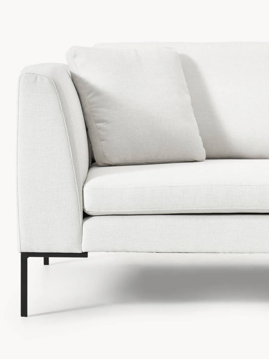Sofás 3 Plazas|Sofás>Westwing Collection Sofá con patas de metal Emma (3 plazas) Tejido Off White