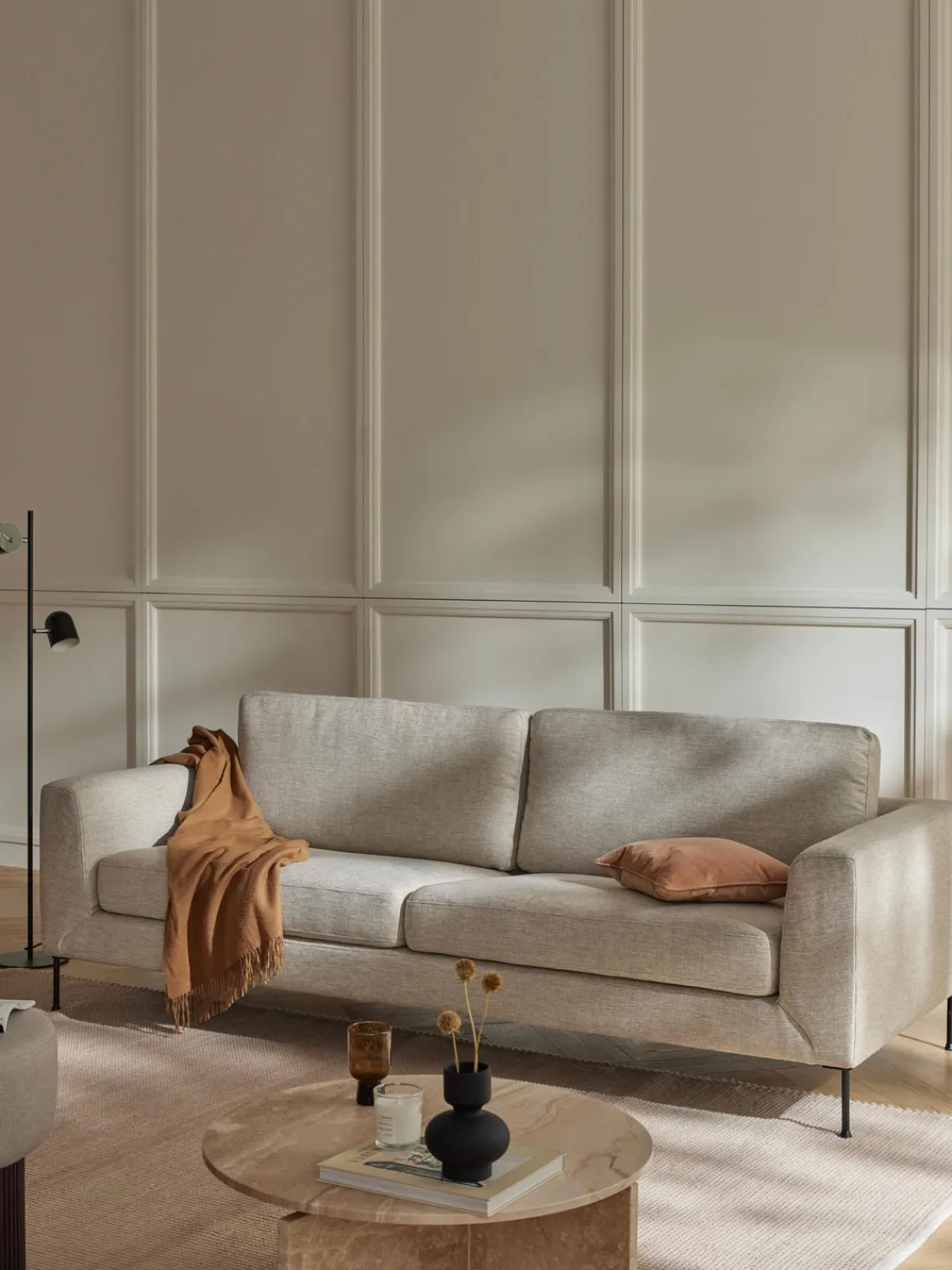 Sofás 3 Plazas|Sofás>Westwing Collection Sofá Cucita (3 plazas) Tejido beige claro