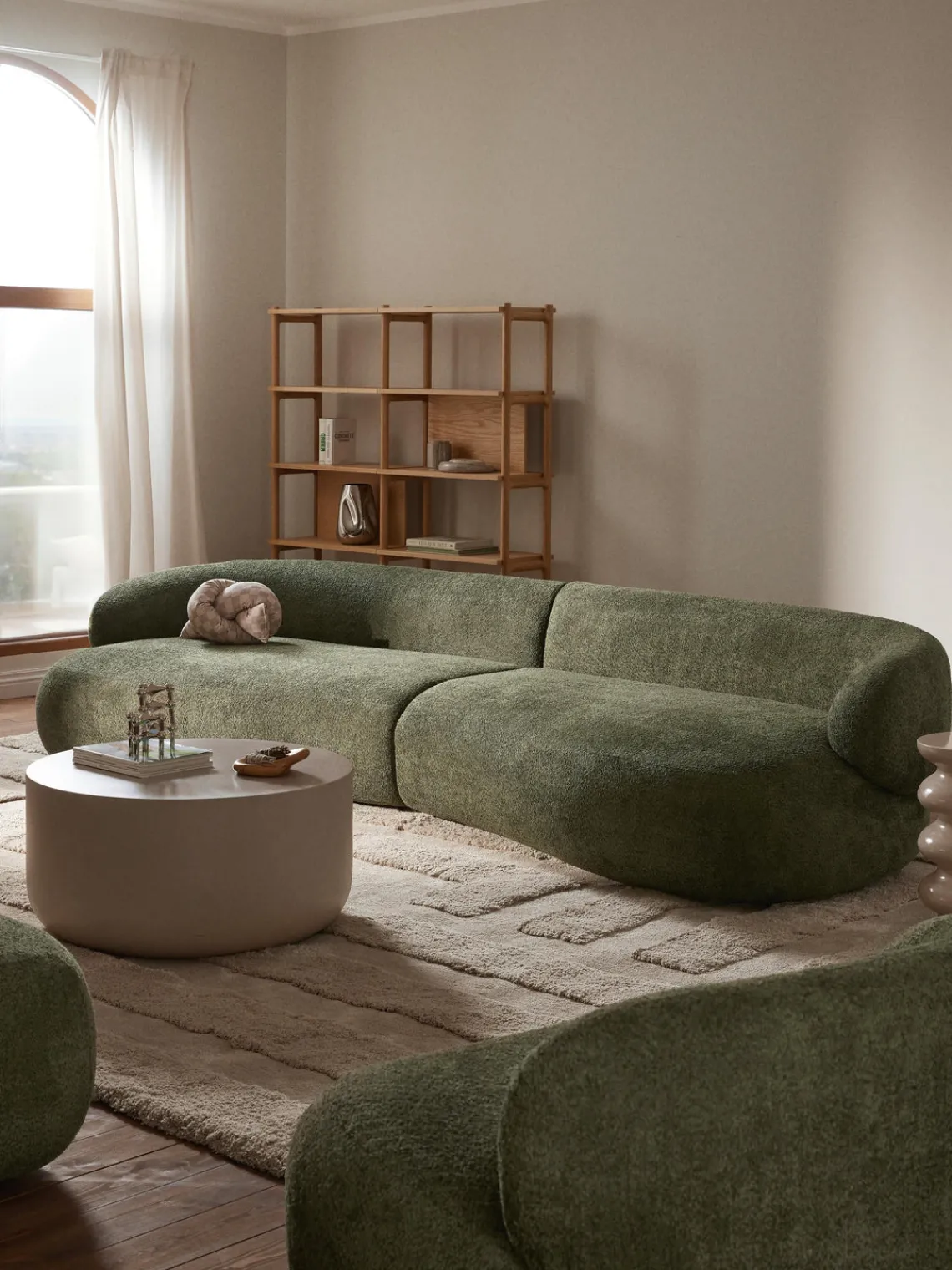 Sofás 3 Plazas|Sofás>Westwing Collection Sofá de borreguillo bouclé Alba (4 plazas) Sofá en tejido borreguillo bouclé Alba (4 plazas)