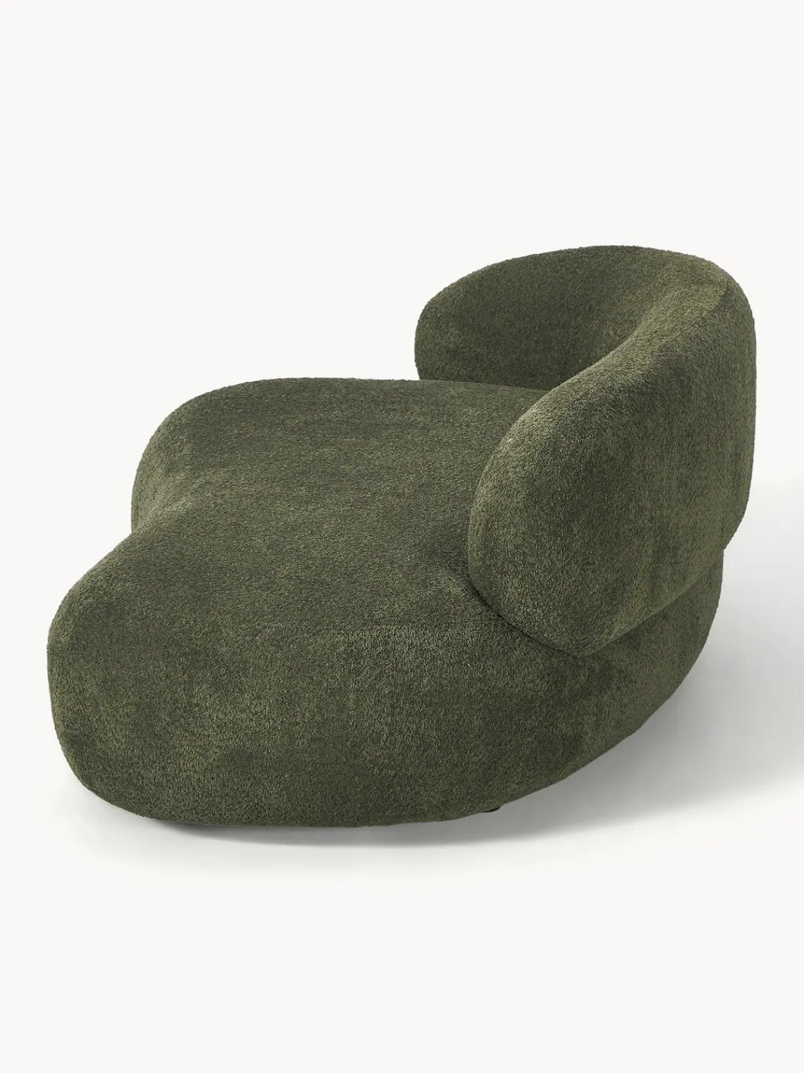 Sofás 2 Plazas|Sofás>Westwing Collection Sofá de borreguillo bouclé Alba (2 plazas) Borreguillo bouclé verde oscuro