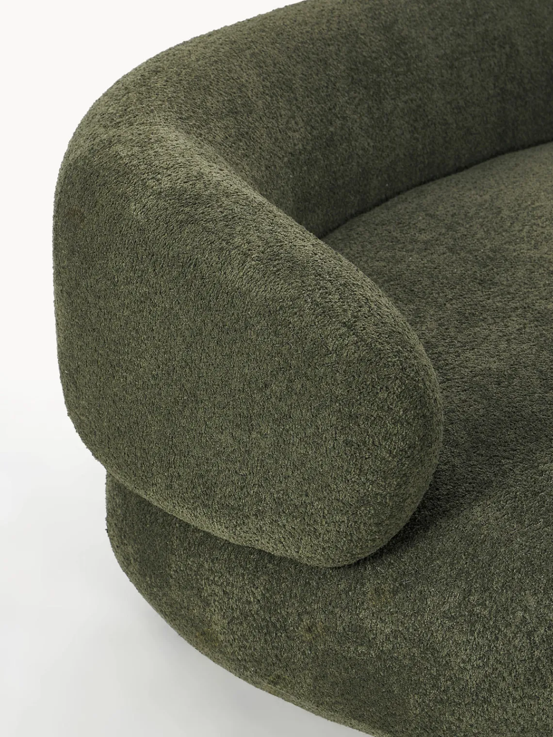 Sofás 2 Plazas|Sofás>Westwing Collection Sofá de borreguillo bouclé Alba (2 plazas) Borreguillo bouclé verde oscuro