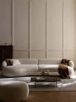 Sofás 3 Plazas|Sofás>Westwing Collection Sofá de borreguillo bouclé Alba (4 plazas) Borreguillo bouclé blanco Off White