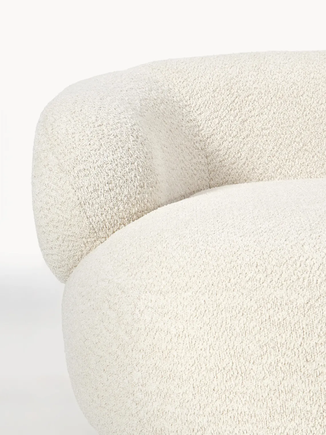 Sofás 3 Plazas|Sofás>Westwing Collection Sofá de borreguillo bouclé Alba (4 plazas) Borreguillo bouclé blanco Off White