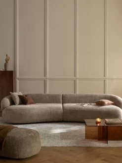 Sofás 3 Plazas|Sofás>Westwing Collection Sofá de borreguillo bouclé Alba (4 plazas) Borreguillo bouclé beige