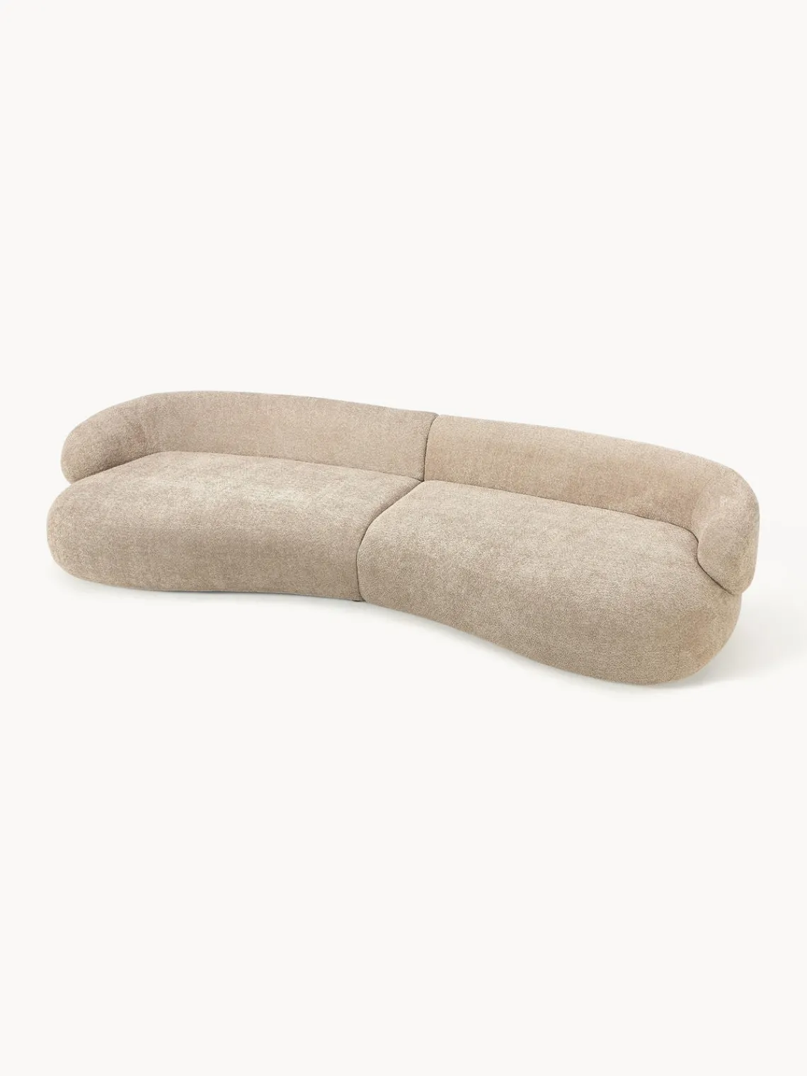 Sofás 3 Plazas|Sofás>Westwing Collection Sofá de borreguillo bouclé Alba (4 plazas) Borreguillo bouclé beige