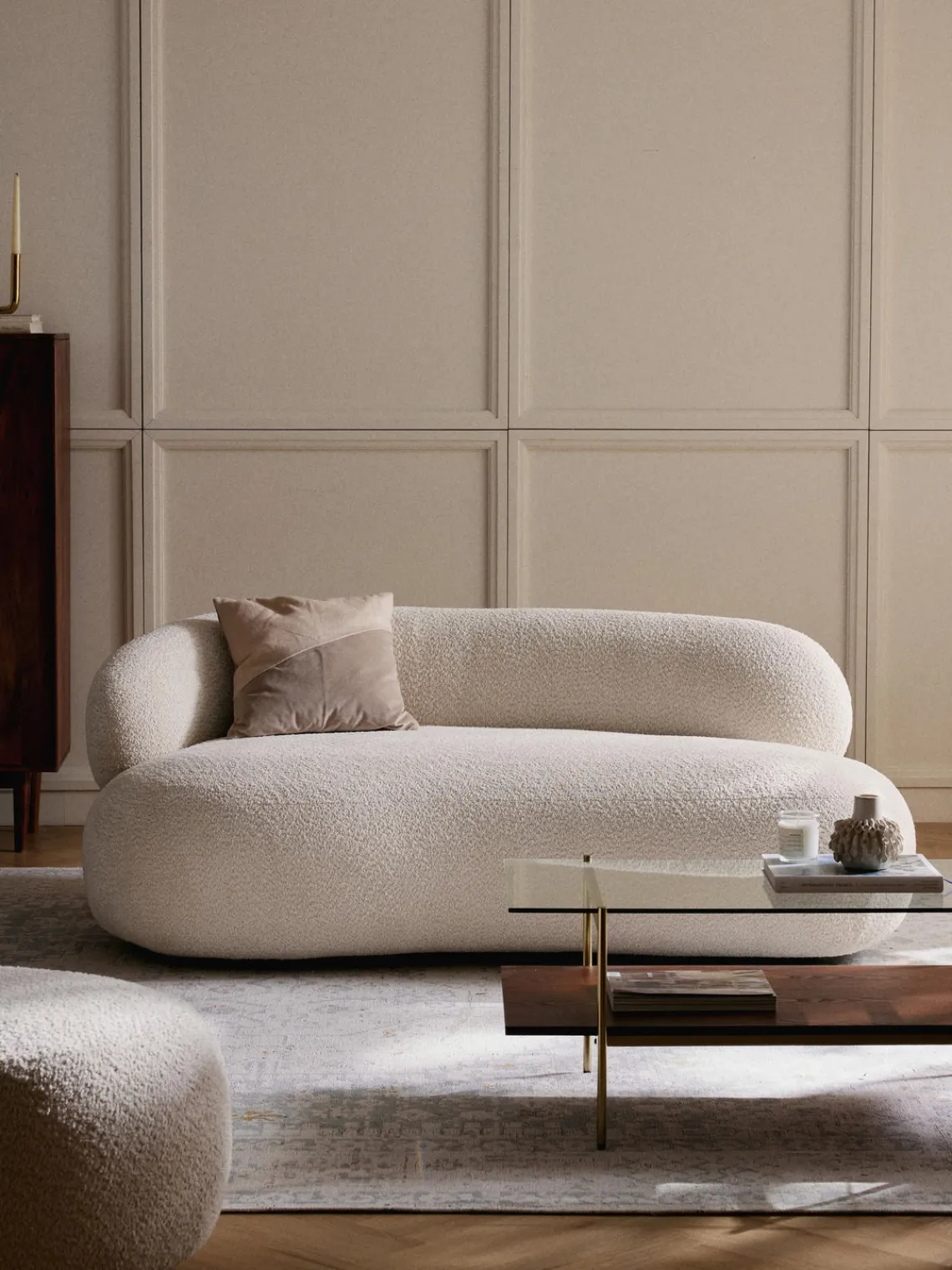 Sale Sofá de borreguillo bouclé Alba (2 plazas) Sofás 2 Plazas|Sofás