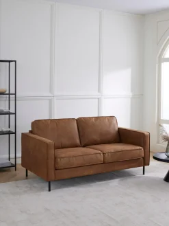 Sofás 2 Plazas|Sofás>Westwing Collection Sofá de cuero reciclado Hunter (2 plazas) Cuero marrón