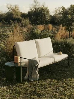 Sofás De Exterior|Sofás De Exterior>Ferm Living Sofá de jardín en tejido bouclé Desert (2 plazas) Bouclé blanco Off White, negro