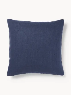 Mantas|Cojines De Exterior>Westwing Collection Sofá de jardín en tejido bouclé de madera de acacia Bo (2 plazas) Azul oscuro, verde turquesa