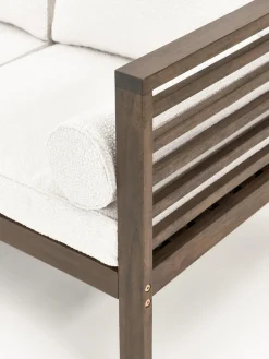 Discount Sofá de jardín en tejido bouclé de madera de acacia Bo (3 plazas) Sofás De Exterior|Sofás De Exterior