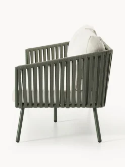 Sofás De Exterior|Sofás De Exterior></noscript>Westwing Collection Sofá de jardín Malo (3 plazas) Blanco Off White, verde oliva