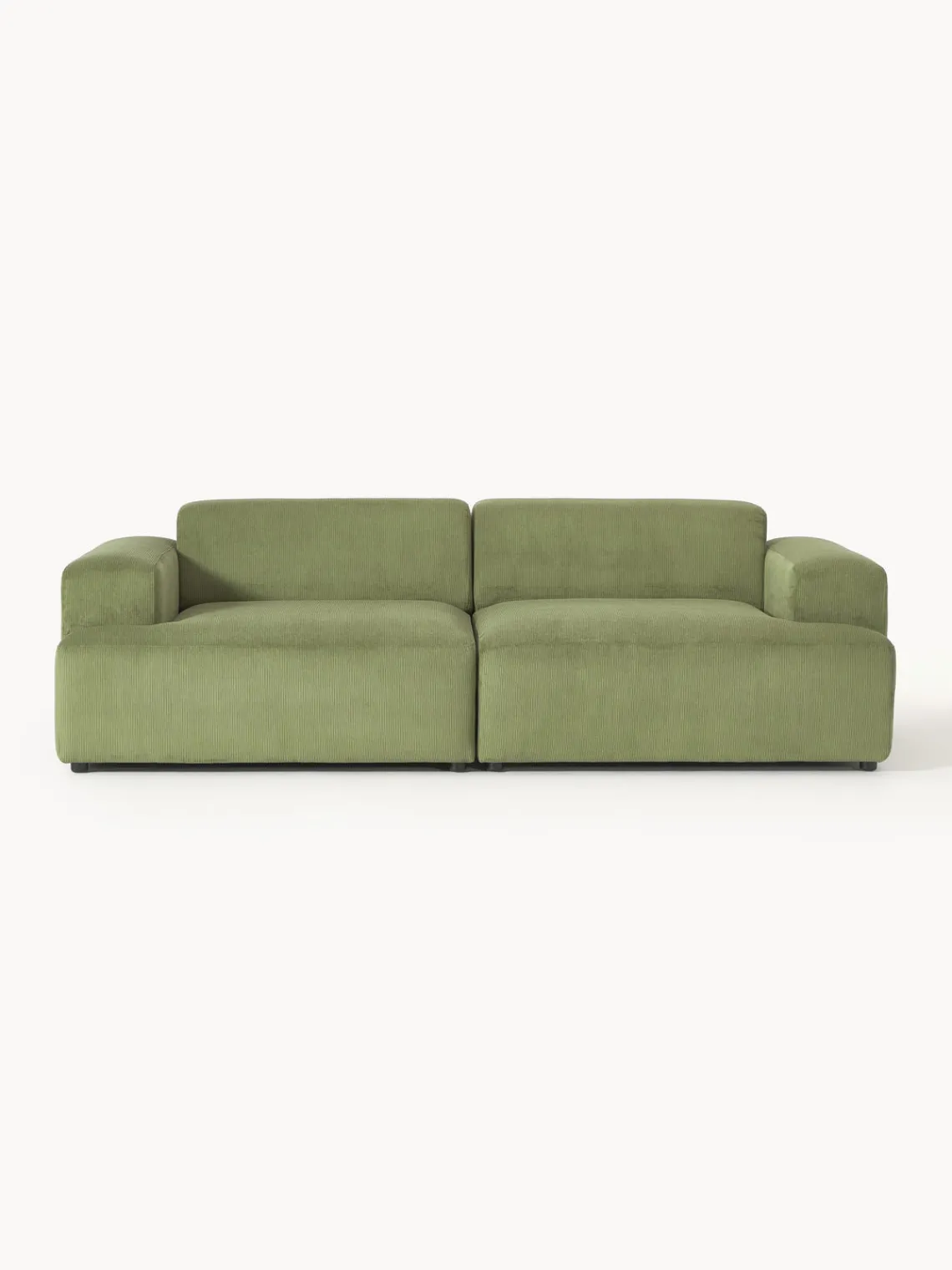 Sofás 3 Plazas|Sofás>Westwing Collection Sofá de pana Melva (3 plazas) Pana verde oliva