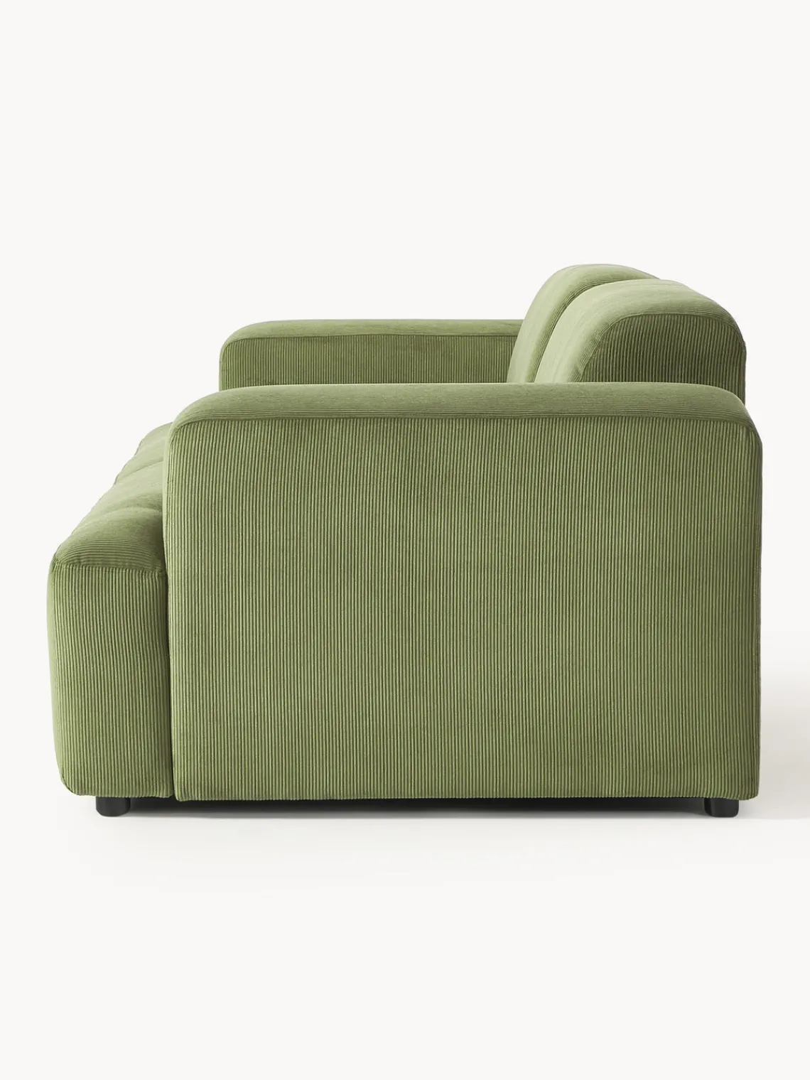 Sofás 3 Plazas|Sofás>Westwing Collection Sofá de pana Melva (3 plazas) Pana verde oliva