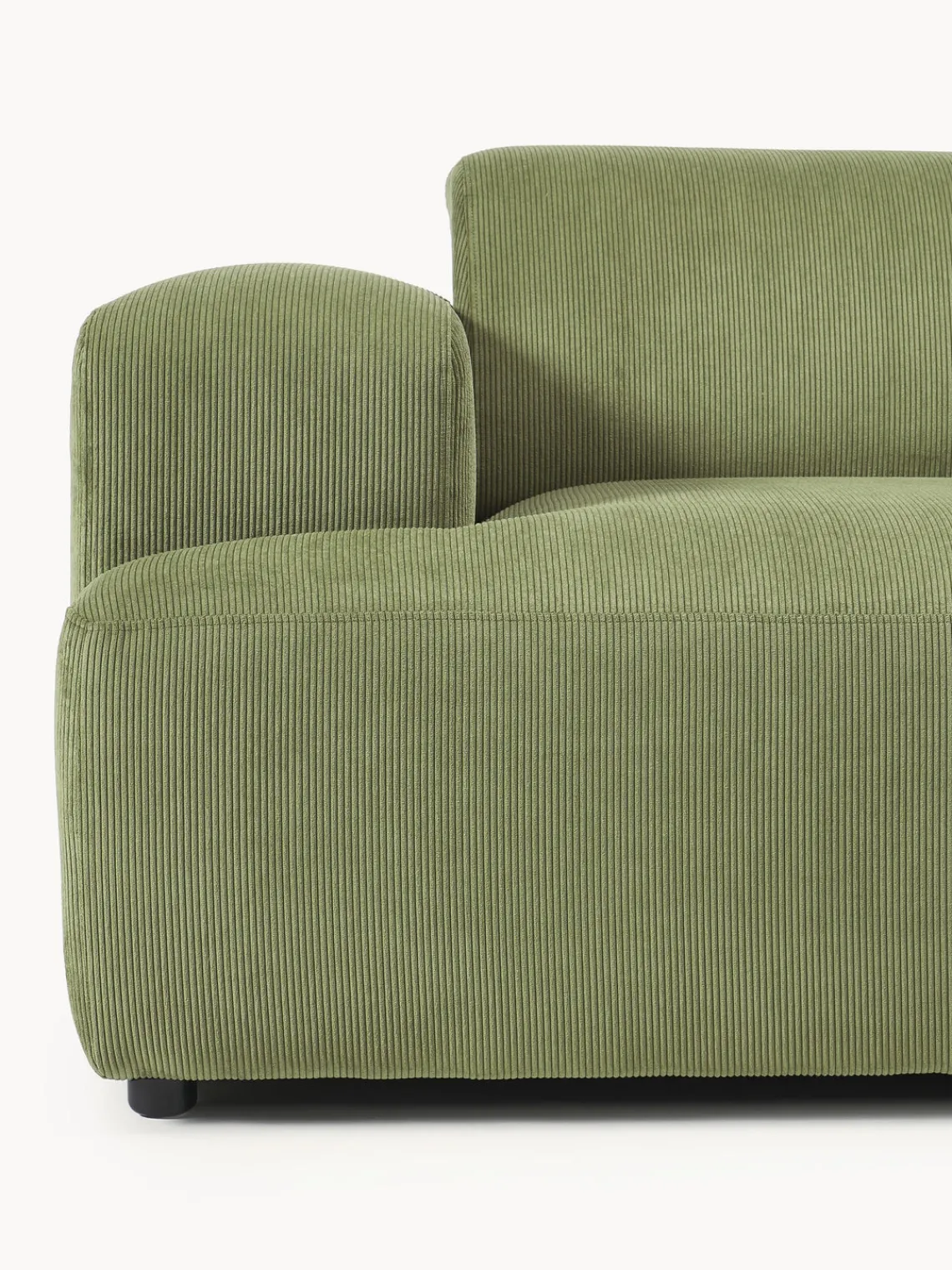 Sofás 3 Plazas|Sofás>Westwing Collection Sofá de pana Melva (3 plazas) Pana verde oliva