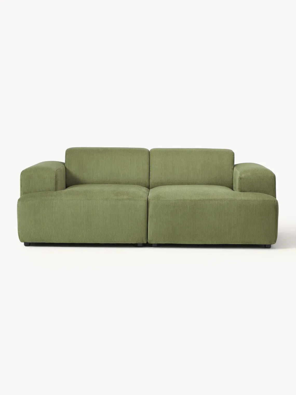 Sofás 2 Plazas|Sofás>Westwing Collection Sofá de pana Melva (2 plazas) Pana verde oliva