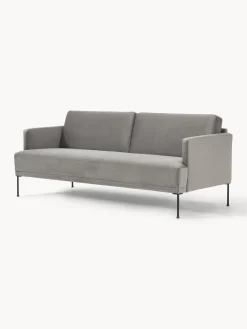 Sofás 3 Plazas|Sofás>Westwing Collection Sofá de terciopelo Fluente (3 plazas) Terciopelo gris