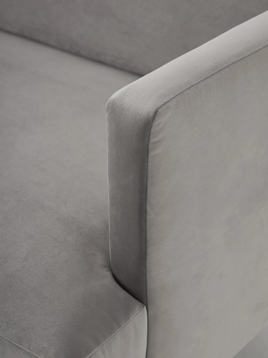 Sofás 3 Plazas|Sofás>Westwing Collection Sofá de terciopelo Fluente (3 plazas) Terciopelo gris