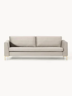 Sofás 3 Plazas|Sofás>Westwing Collection Sofá de terciopelo Luna (3 plazas) Terciopelo greige