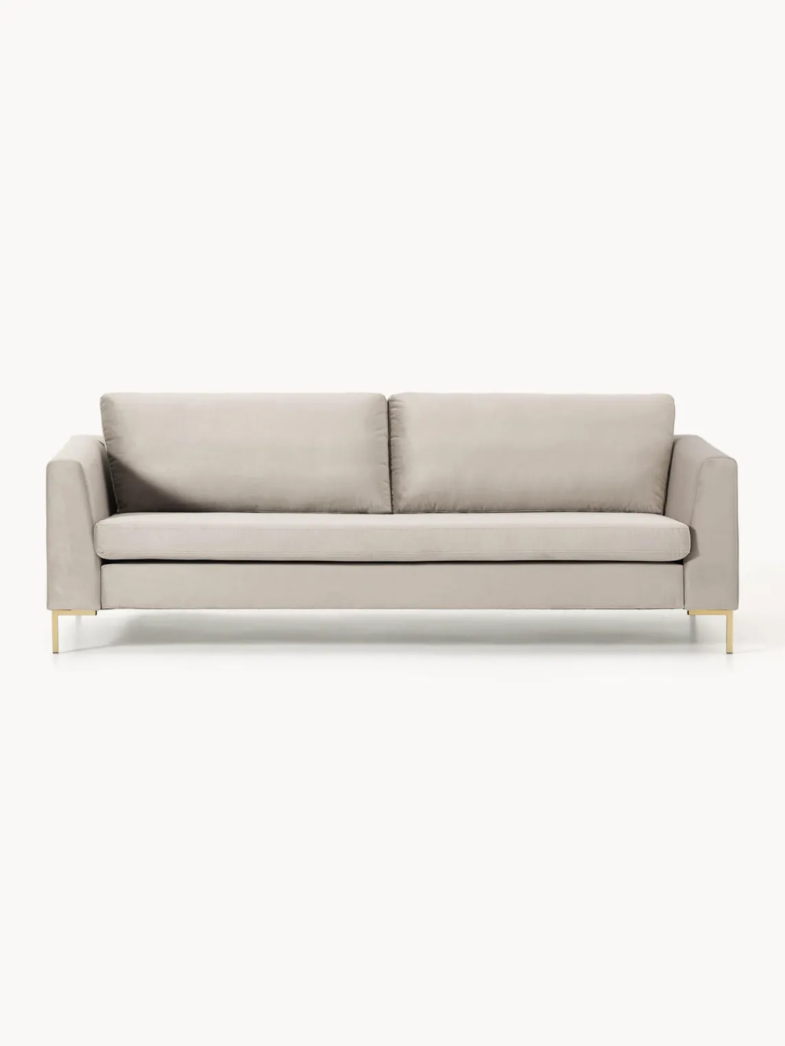 Sofás 3 Plazas|Sofás>Westwing Collection Sofá de terciopelo Luna (3 plazas) Terciopelo greige