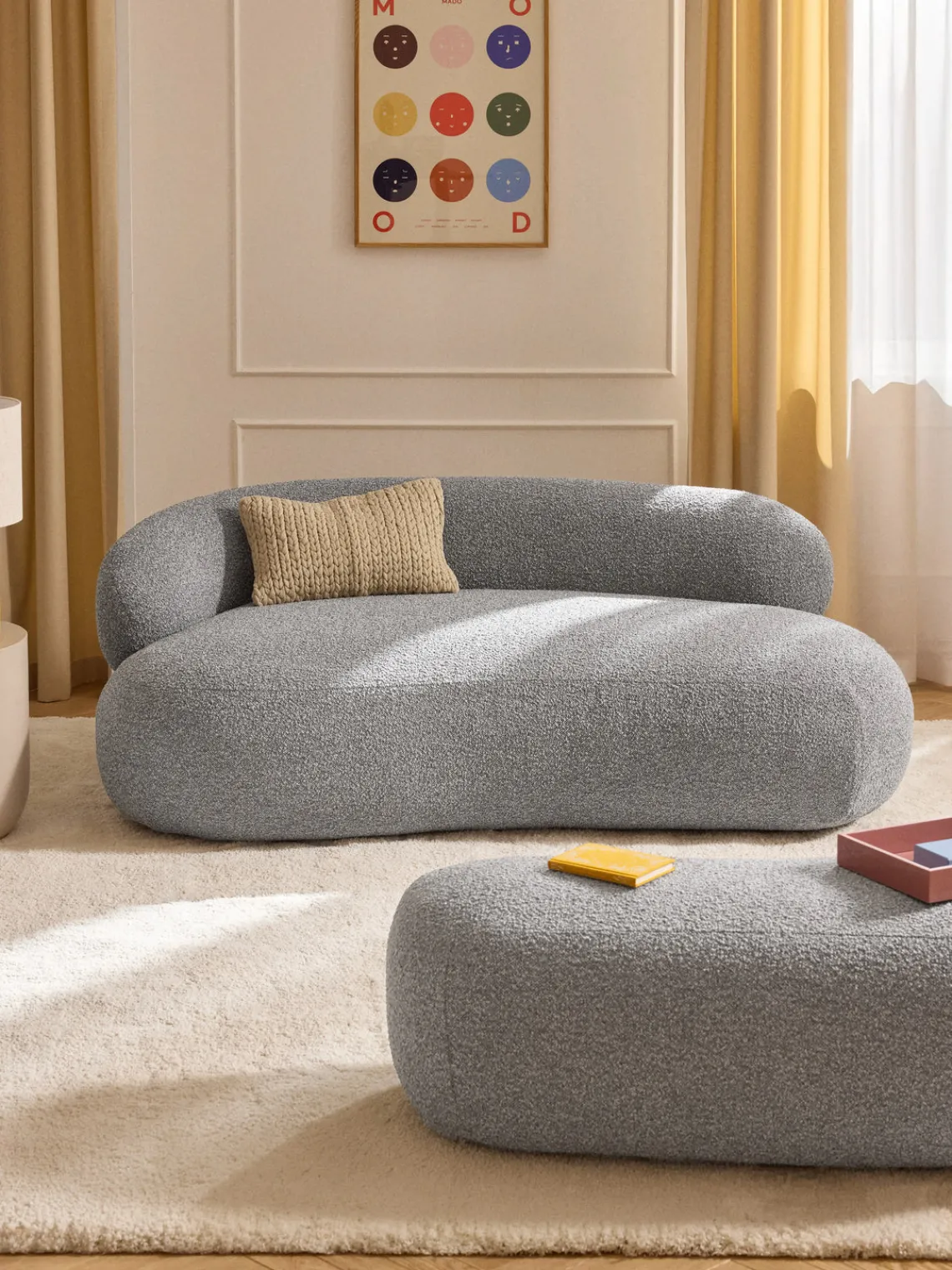 Sofá en tejido bouclé Alba (2 plazas) Sofás 2 Plazas|Sofás