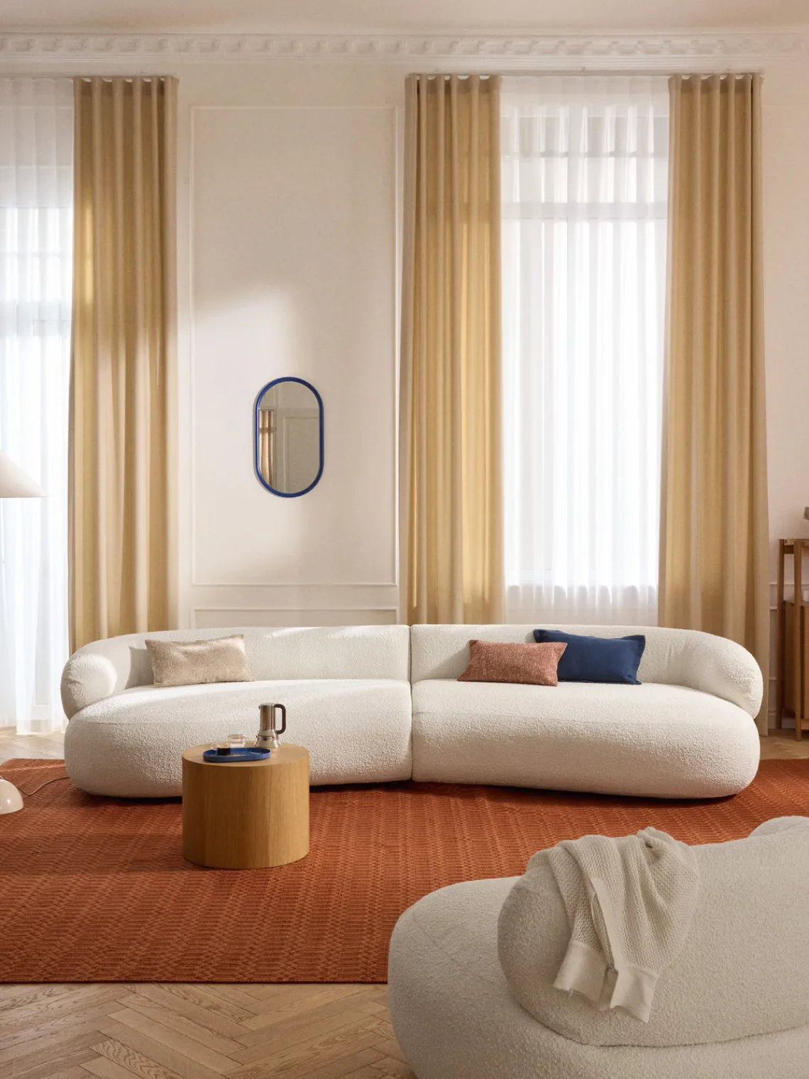 Sofá en tejido bouclé Alba (4 plazas) Sofás 3 Plazas|Sofás