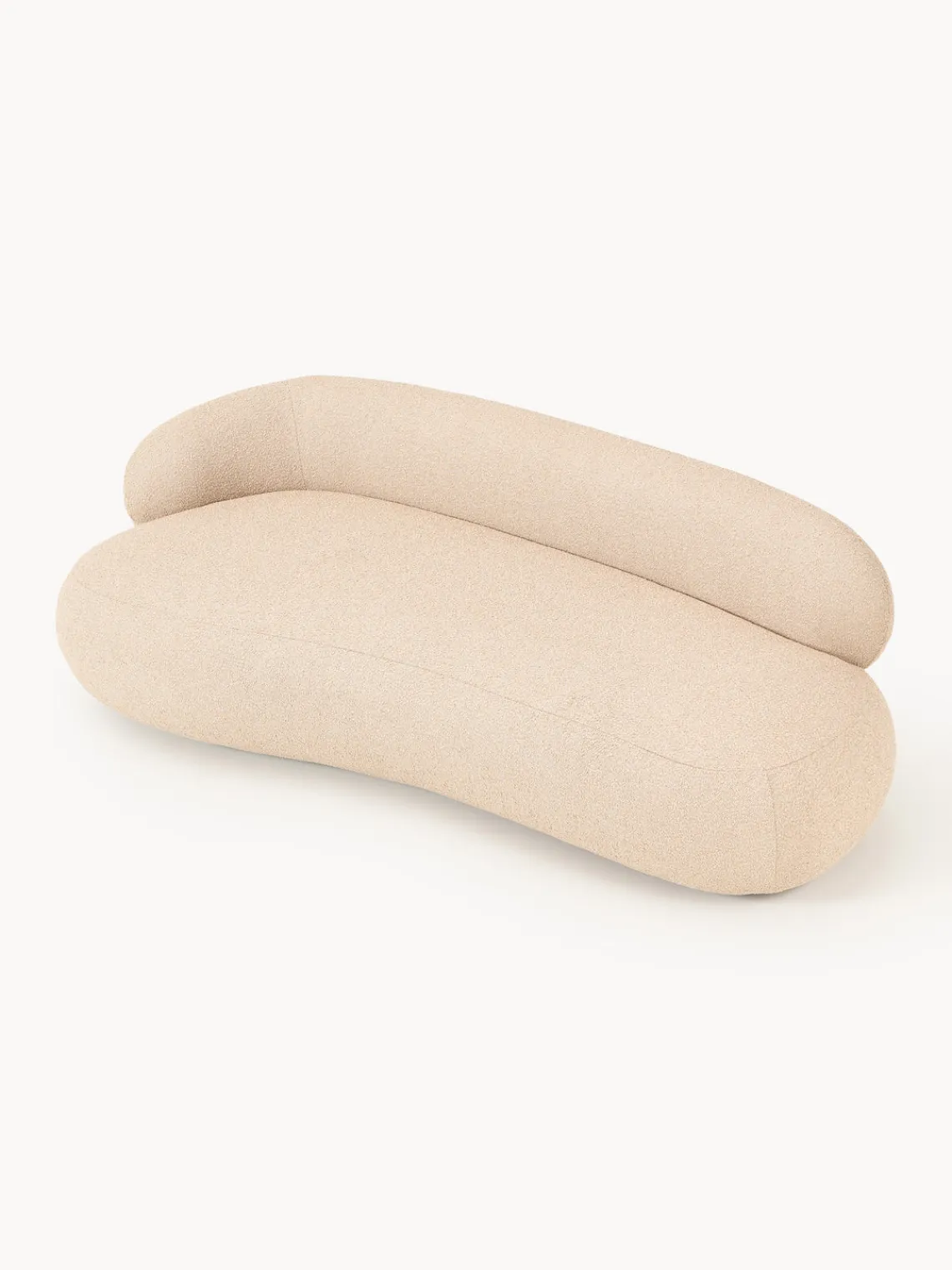 Sofás 3 Plazas|Sofás>Westwing Collection Sofá en tejido bouclé Alba (3 plazas) Bouclé melocotón