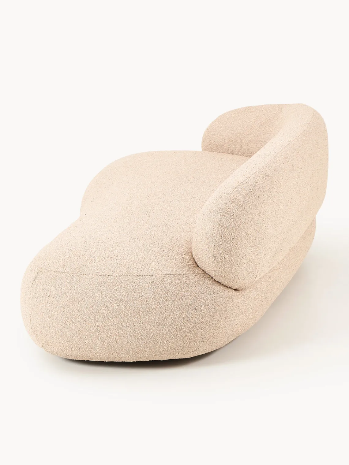 Sofás 3 Plazas|Sofás>Westwing Collection Sofá en tejido bouclé Alba (3 plazas) Bouclé melocotón