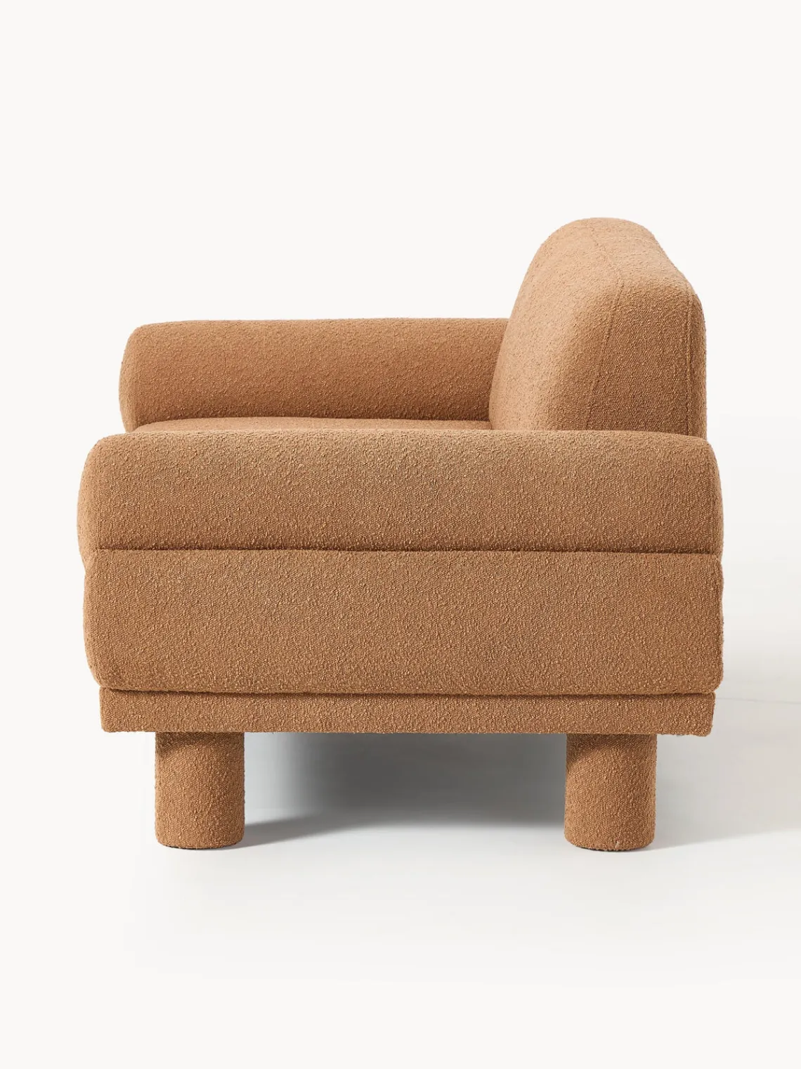 Sofás 2 Plazas|Sofás>Westwing Collection Sofá en tejido bouclé Lilo (2 plazas) Bouclé marrón claro