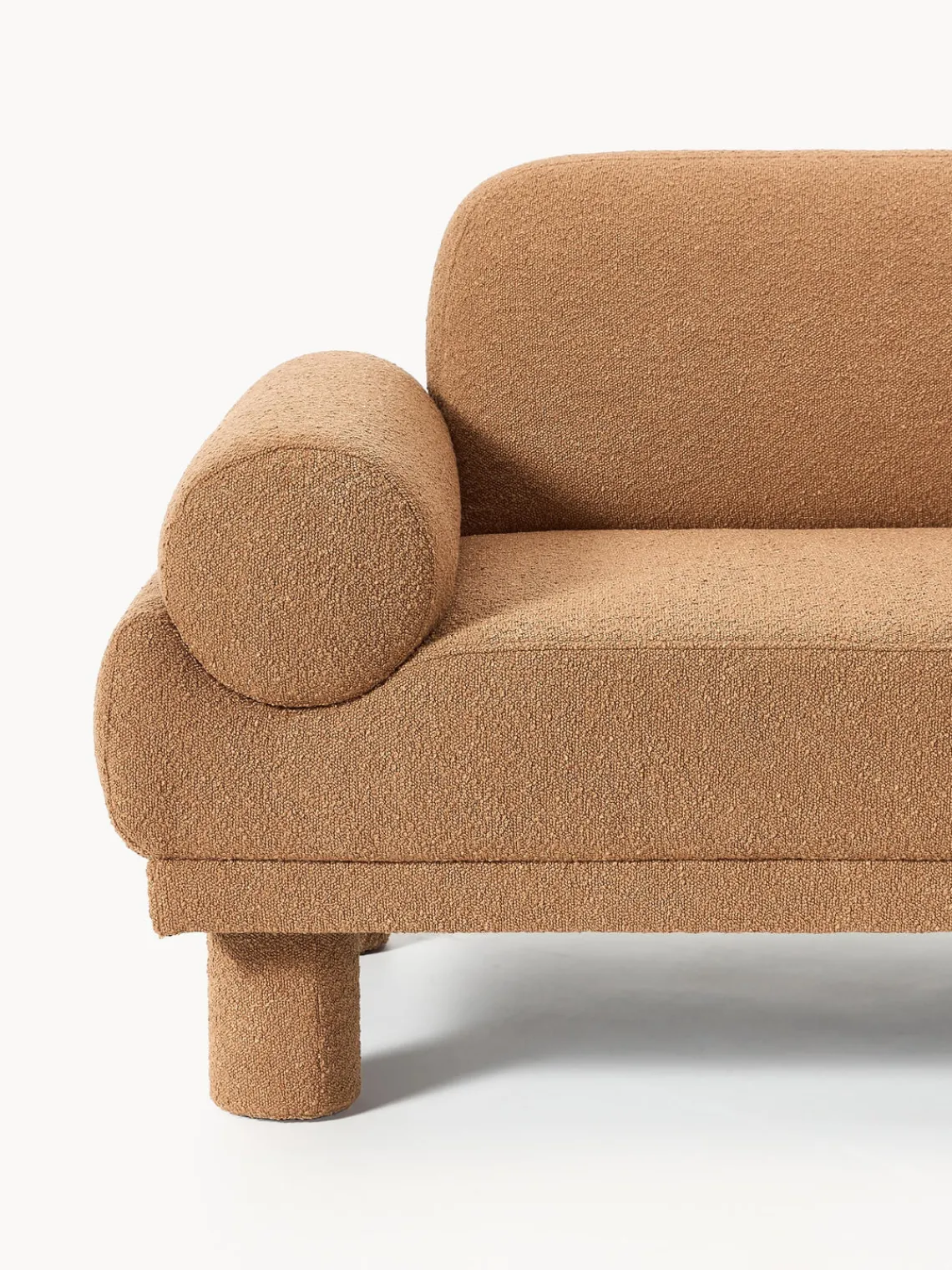 Sofás 2 Plazas|Sofás>Westwing Collection Sofá en tejido bouclé Lilo (2 plazas) Bouclé marrón claro