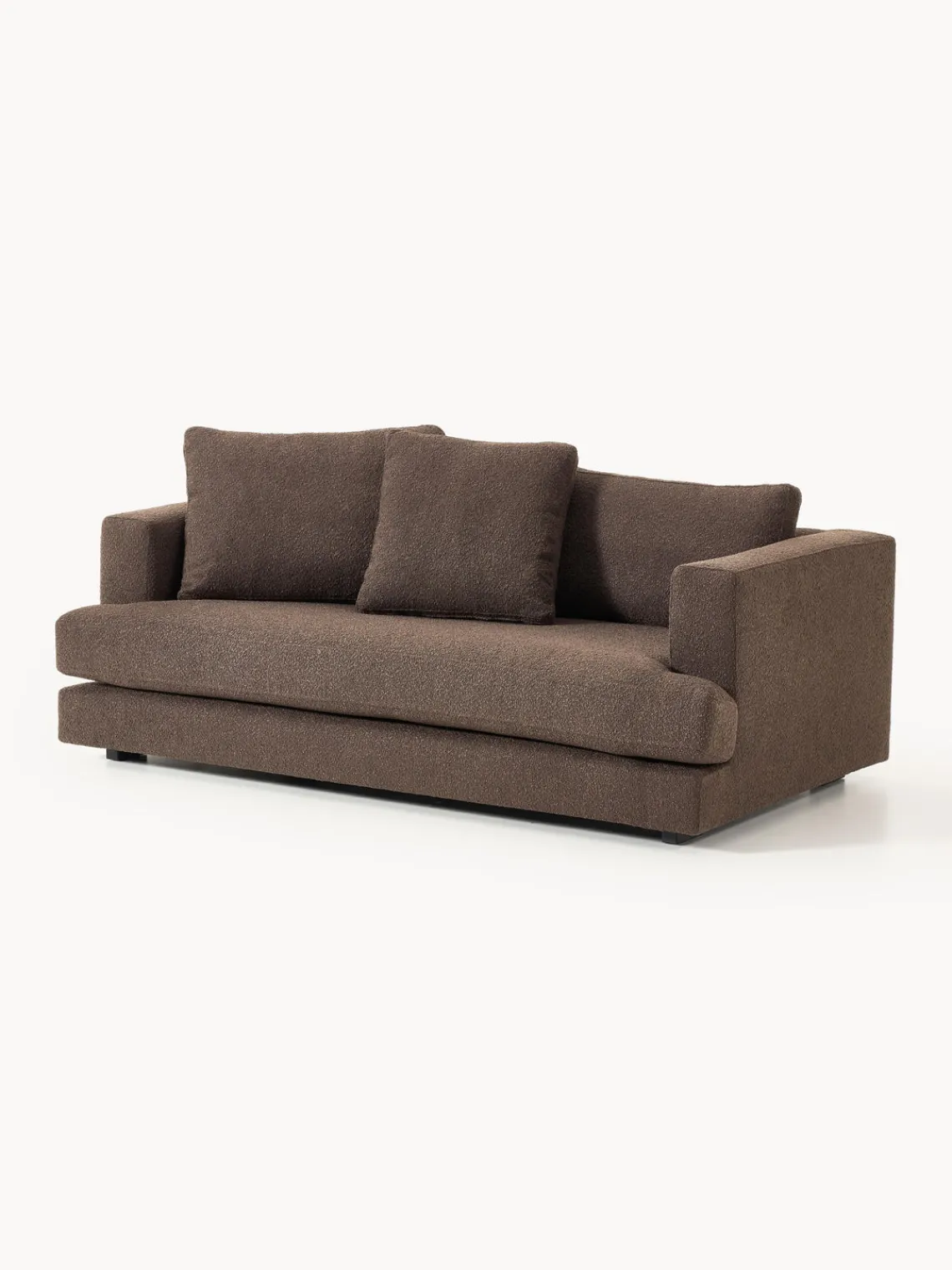 Sofás 2 Plazas|Sofás>Westwing Collection Sofá en tejido bouclé Tribeca (2 plazas) Bouclé marrón oscuro