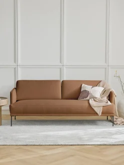 Sofás 3 Plazas|Sofás>Westwing Collection Sofá Fluente (3 plazas) Tejido grueso turrón