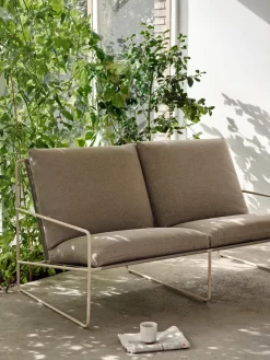 Sofás De Exterior|Sofás De Exterior>Ferm Living Sofá lounge para exterior Desert (2 plazas) Tejido greige, blanco crema