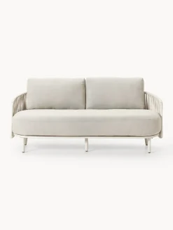 Sofás De Exterior|Sofás De Exterior>Westwing Collection Sofá lounge para exterior Sienna (2 plazas) Gris claro, blanco Off White