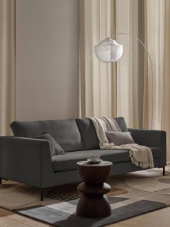 Sofás 3 Plazas|Sofás>Westwing Collection Sofá Luna (3 plazas) Tejido gris antracita