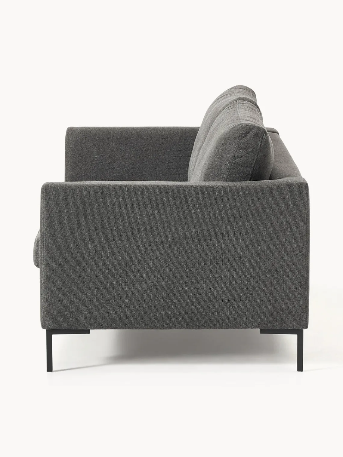 Sofás 3 Plazas|Sofás>Westwing Collection Sofá Luna (3 plazas) Tejido gris antracita