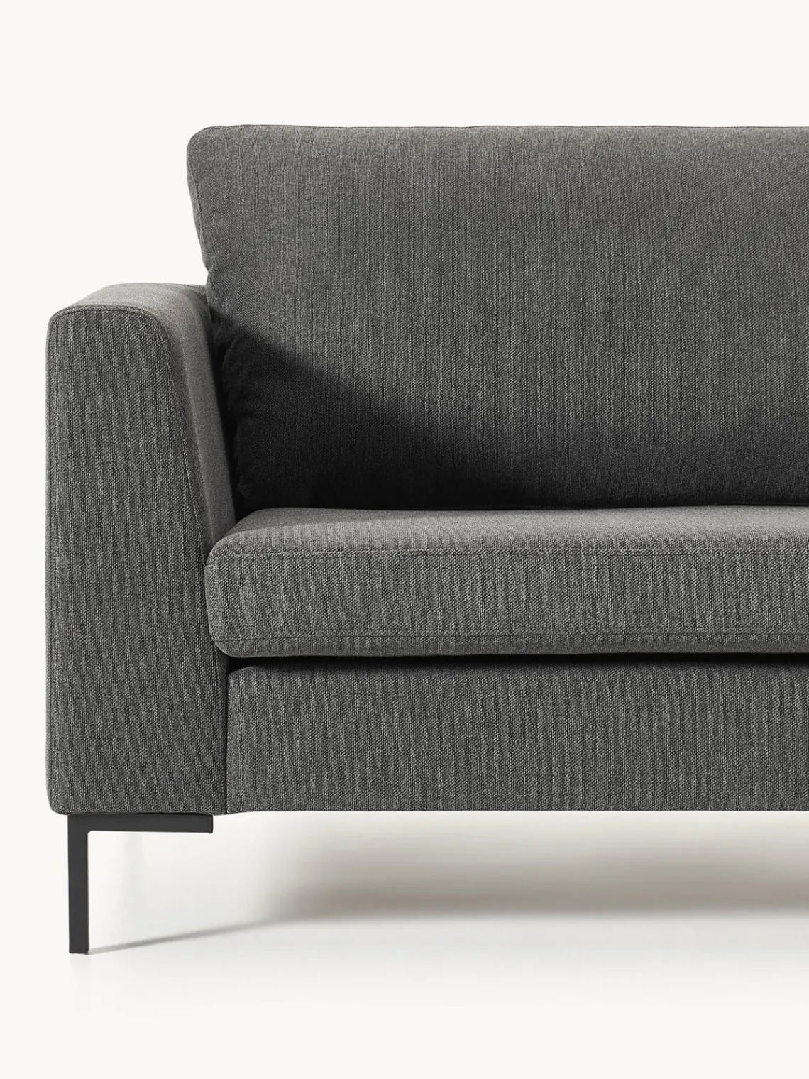 Sofás 3 Plazas|Sofás>Westwing Collection Sofá Luna (3 plazas) Tejido gris antracita