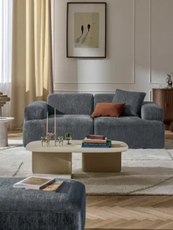 Sofás 2 Plazas|Sofás>Westwing Collection Sofá Melva (2 plazas) Chenilla gris azulado