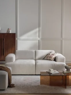 Sofás 2 Plazas|Sofás>Westwing Collection Sofá Melva (2 plazas) Tejido grueso beige claro