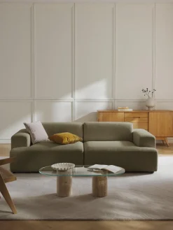 Sofás 3 Plazas|Sofás>Westwing Collection Sofá Melva (3 plazas) Tejido verde oliva