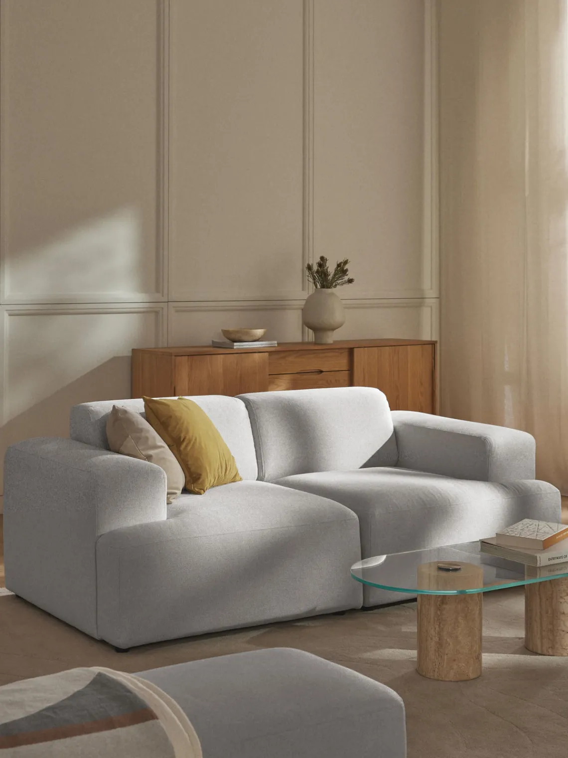 Sofás 2 Plazas|Sofás>Westwing Collection Sofá Melva (2 plazas) Tejido gris claro