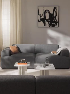 Sofás 3 Plazas|Sofás>Westwing Collection Sofá Melva (3 plazas) Tejido grueso gris oscuro