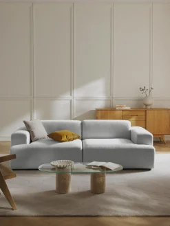 Sofás 3 Plazas|Sofás>Westwing Collection Sofá Melva (3 plazas) Tejido gris claro