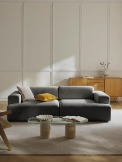 Sofás 3 Plazas|Sofás>Westwing Collection Sofá Melva (3 plazas) Tejido gris antracita