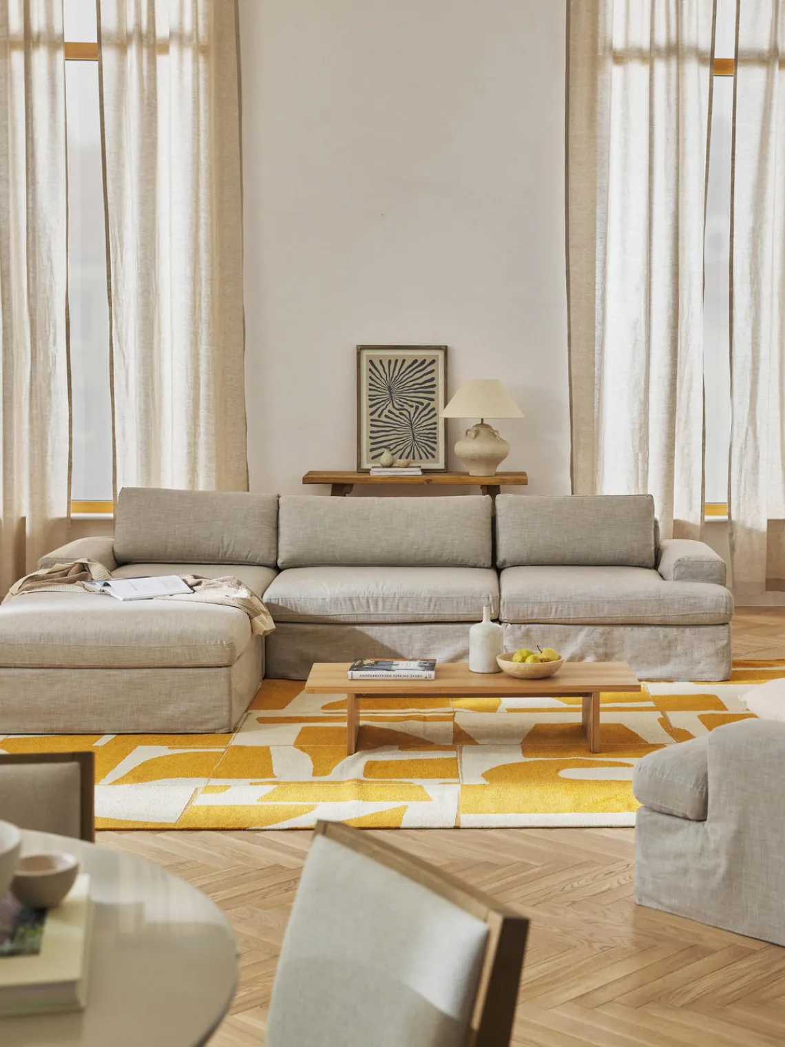 Sale Sofá modular con reposapiés izquierdo/derecho Russell (4 plazas), desenfundable Sofás Rinconeras|Sofás