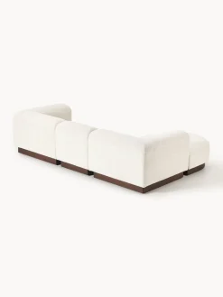 Sofá modular con reposapiés de borreguillo bouclé Natalie (3 plazas) Sofás Rinconeras|Sofás