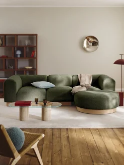 New Sofá modular con reposapiés de borreguillo bouclé Natalie (3 plazas) Sofás Rinconeras|Sofás