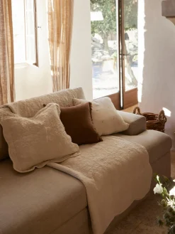 Sofás 3 Plazas|Sofás>Westwing Collection Sofá modular con tapizado desenfundable Russell (3 plazas) Tejido gris jaspeado