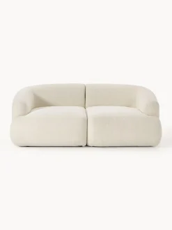 Sofás 2 Plazas|Sofás>Westwing Collection Sofá modular de borreguillo Sofia (2 plazas) Borreguillo blanco Off White