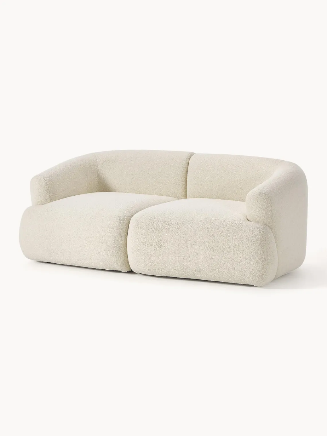 Sofás 2 Plazas|Sofás>Westwing Collection Sofá modular de borreguillo Sofia (2 plazas) Borreguillo blanco Off White