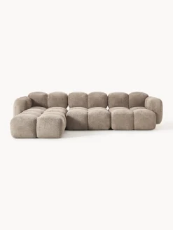 New Sofá modular de borreguillo bouclé con reposapiés Tayla (4 plazas) Sofás Rinconeras|Sofás